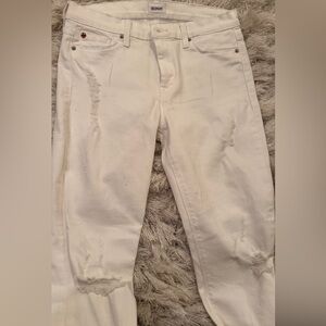 Hudson white ripped skinny jeans